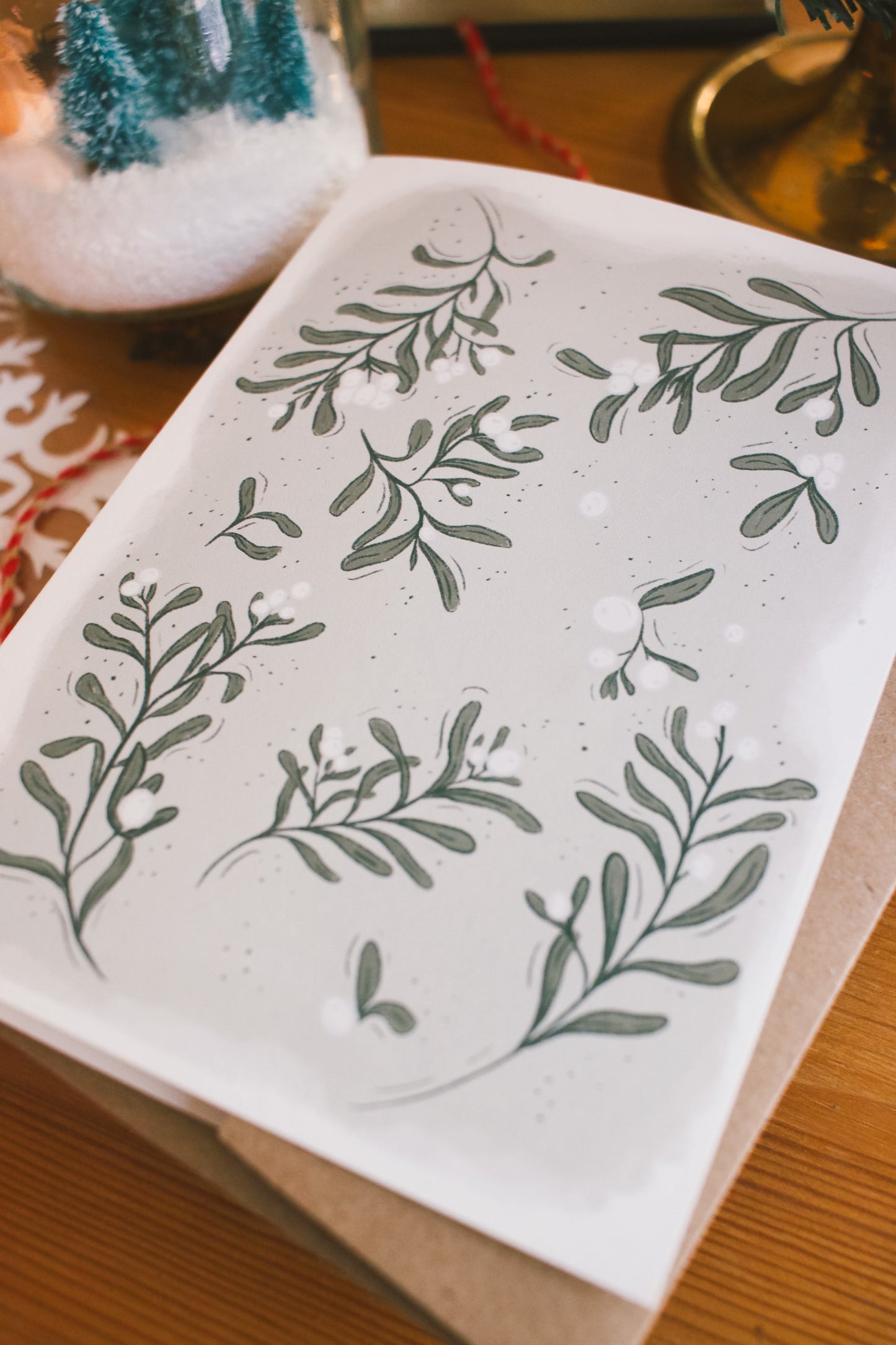 Mistletoe Christmas Card - Greeting Card