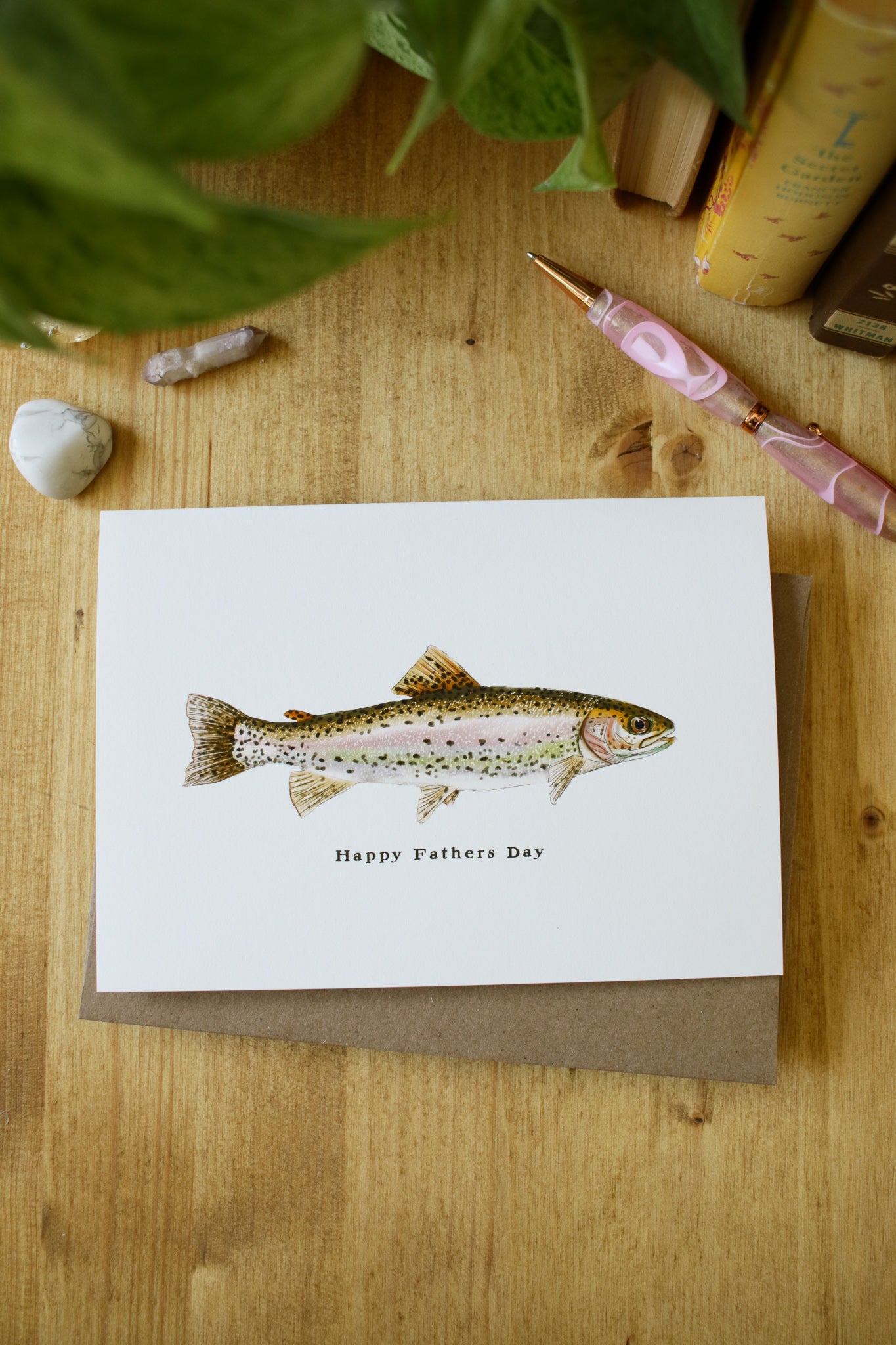 Happy Fathers Day Rainbow Trout - Greeting Card
