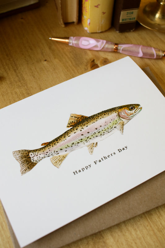 Happy Fathers Day Rainbow Trout - Greeting Card