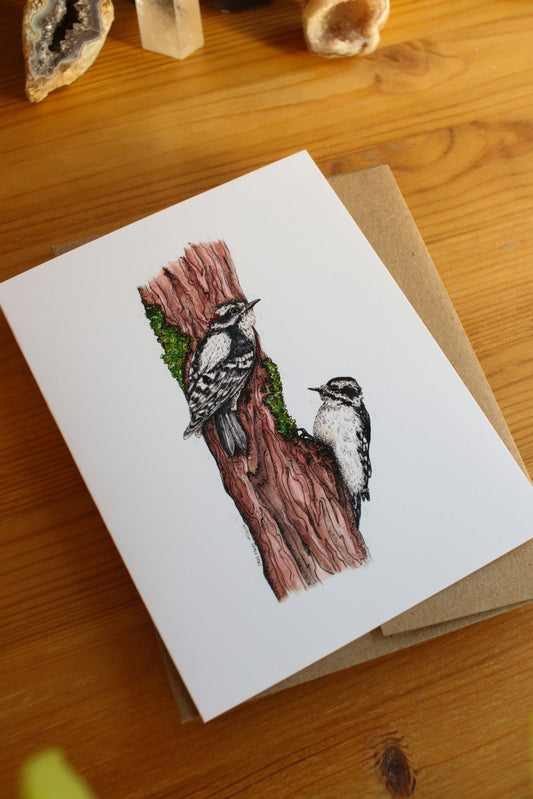 Wooly Woodpeckers - SMALL Greeting Card