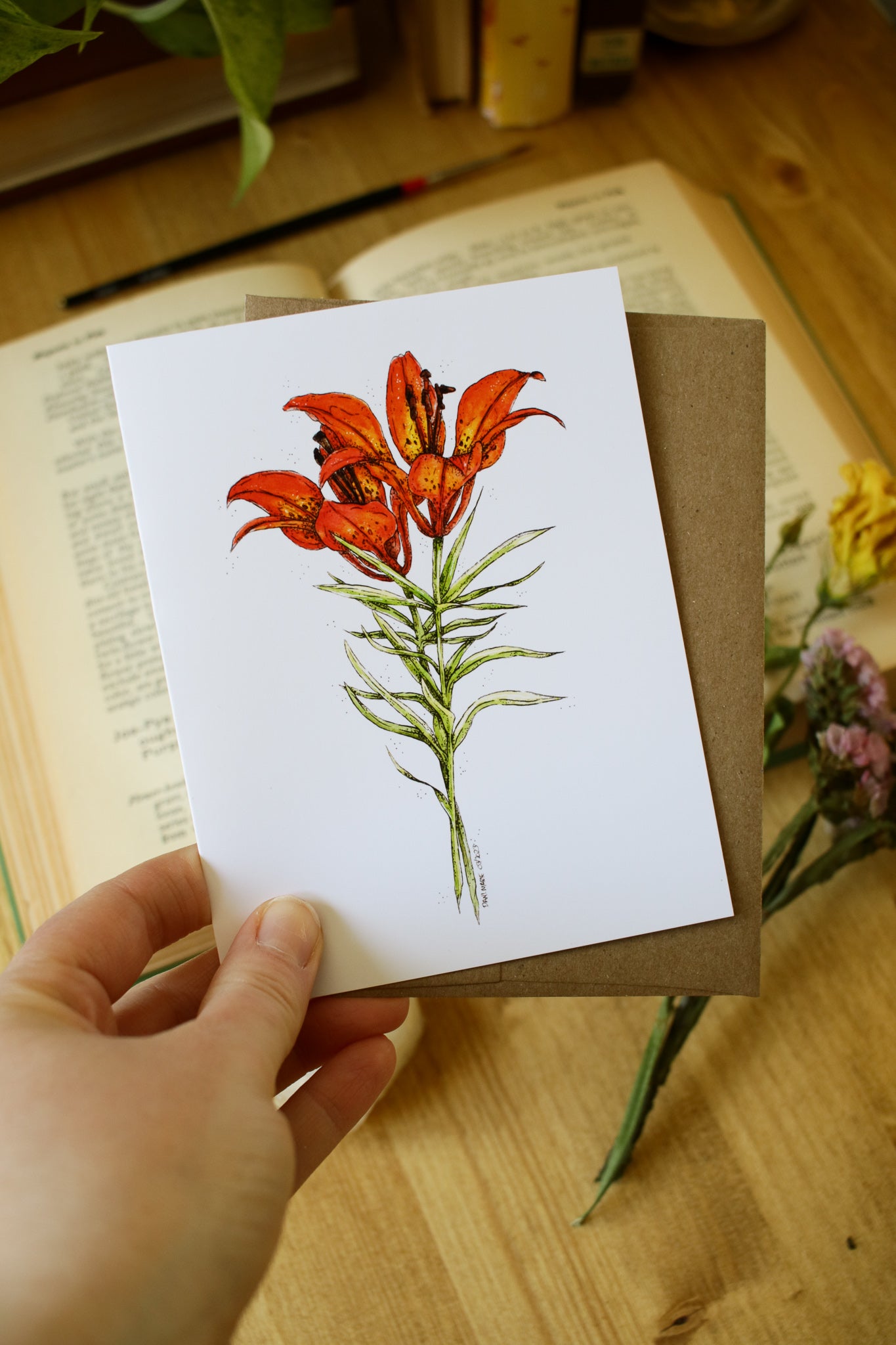 Western Red Lily - SMALL Greeting Card