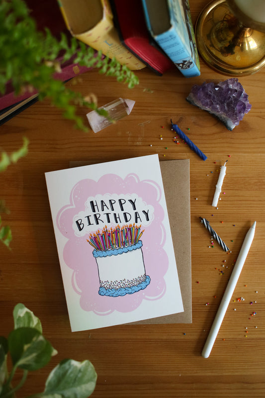 Happy Birthday Cake - Greeting Card