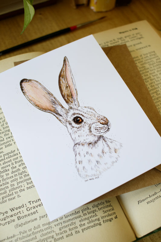 Winter Hare - SMALL Greeting Card