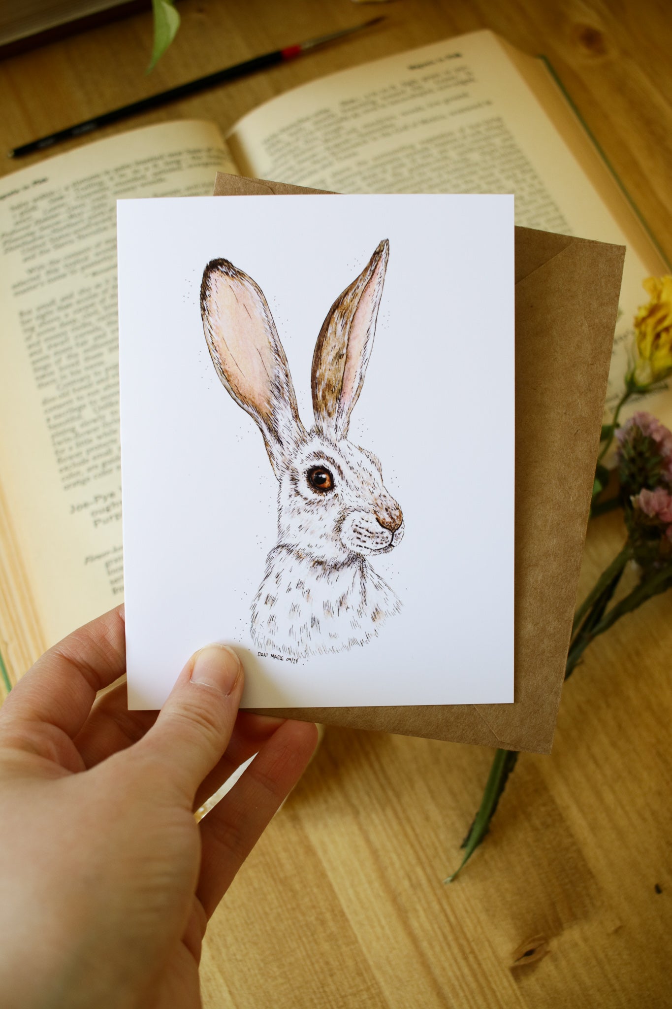 Winter Hare - SMALL Greeting Card