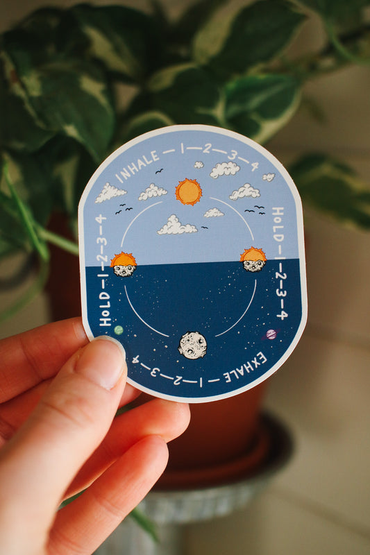 Inhale - Exhale Box Breathing Sticker