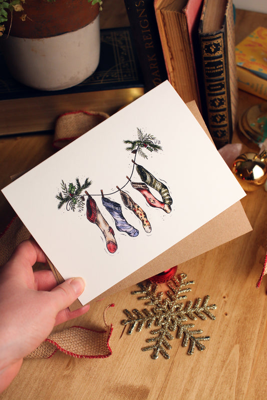 Vintage Stocking Holiday Greeting Card