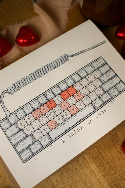 I think Ur Cute - Greeting Card