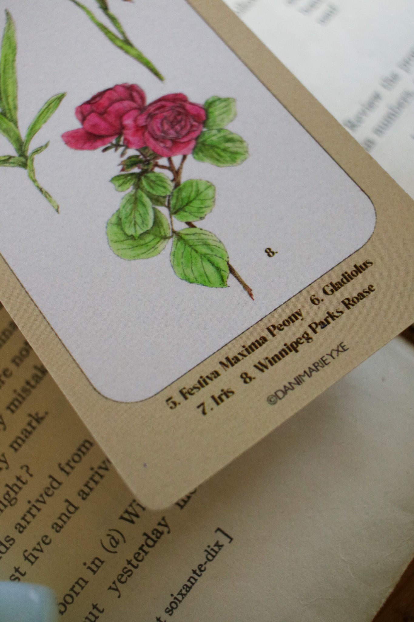 Backyard Flowers Bookmark - Double Sided