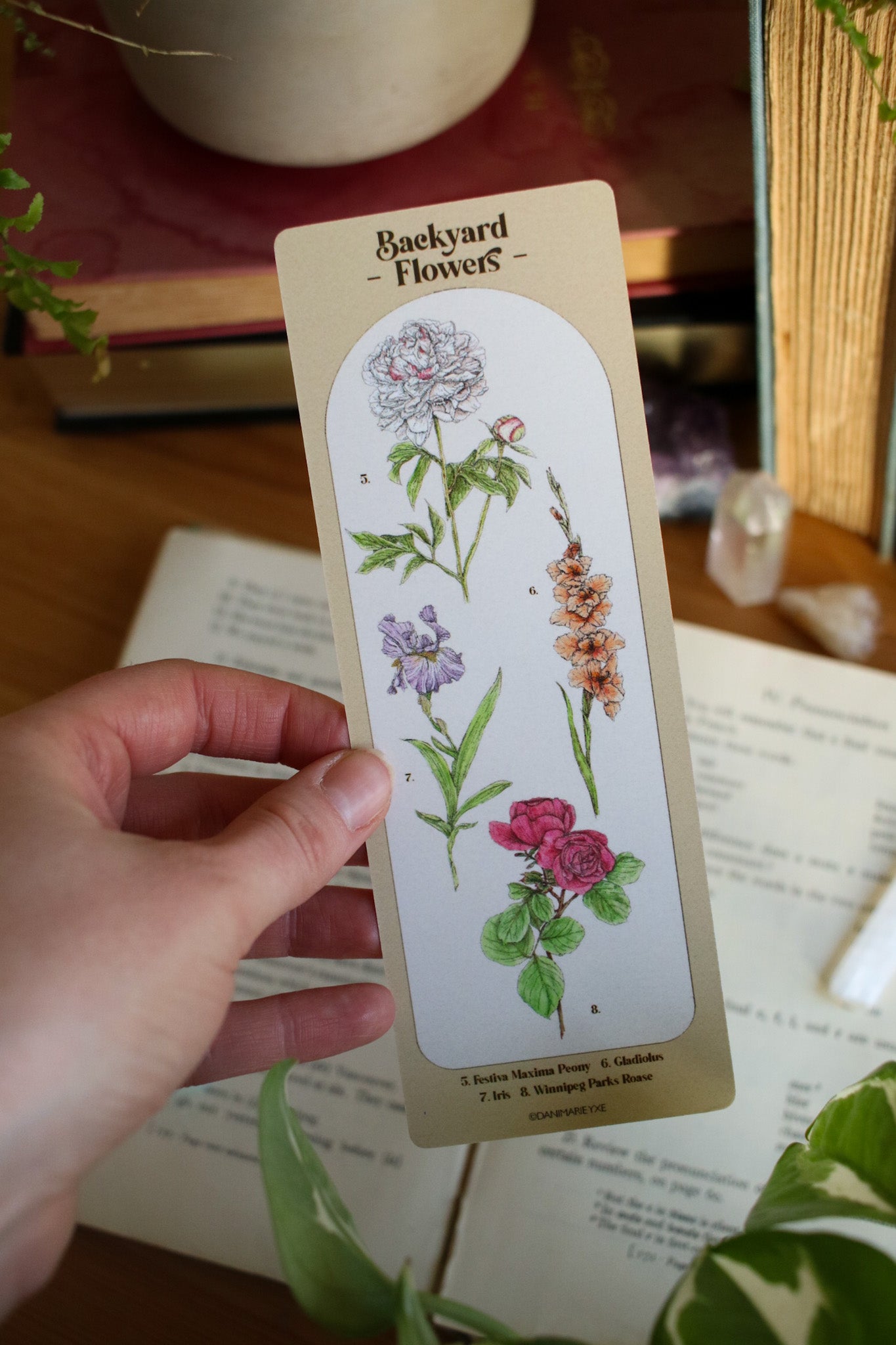 Backyard Flowers Bookmark - Double Sided
