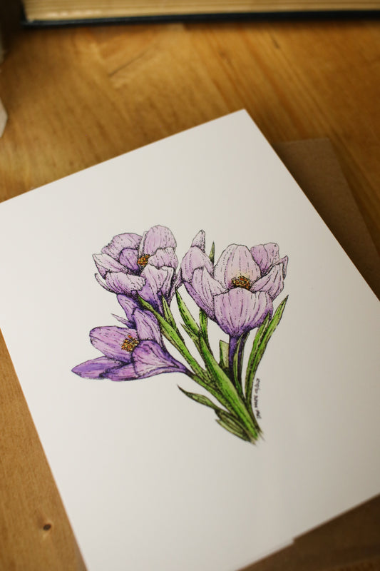Spring Crocus - SMALL Greeting Card