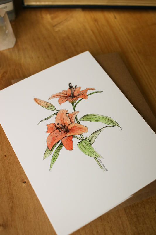 Tiger Lillies - SMALL Greeting Card