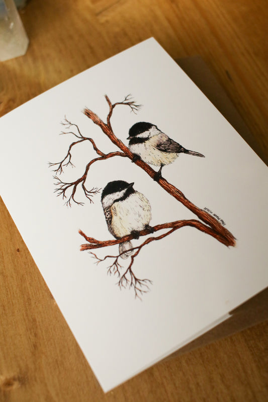 Chickadees - SMALL Greeting Card