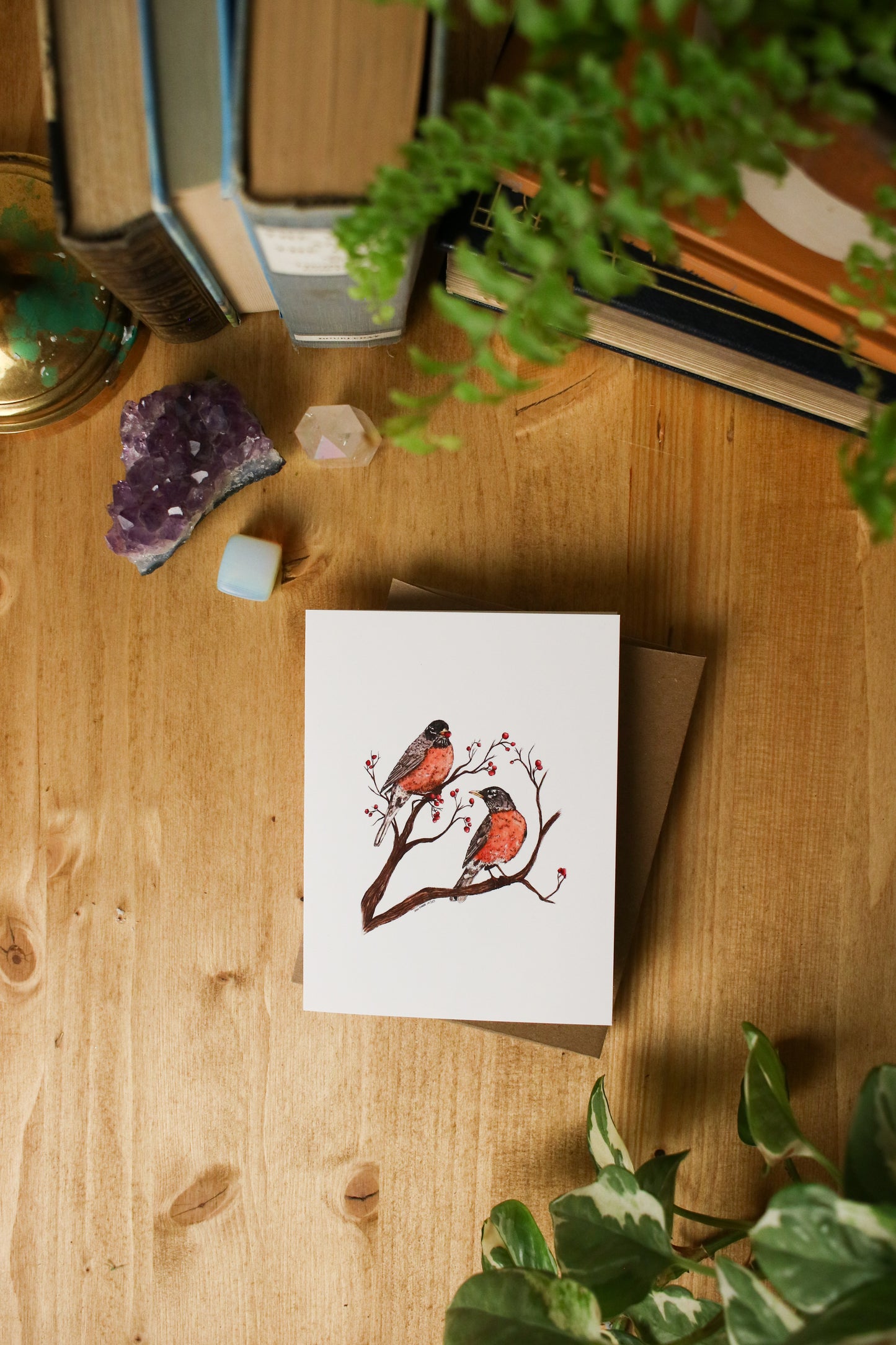 Robins - SMALL Greeting Card
