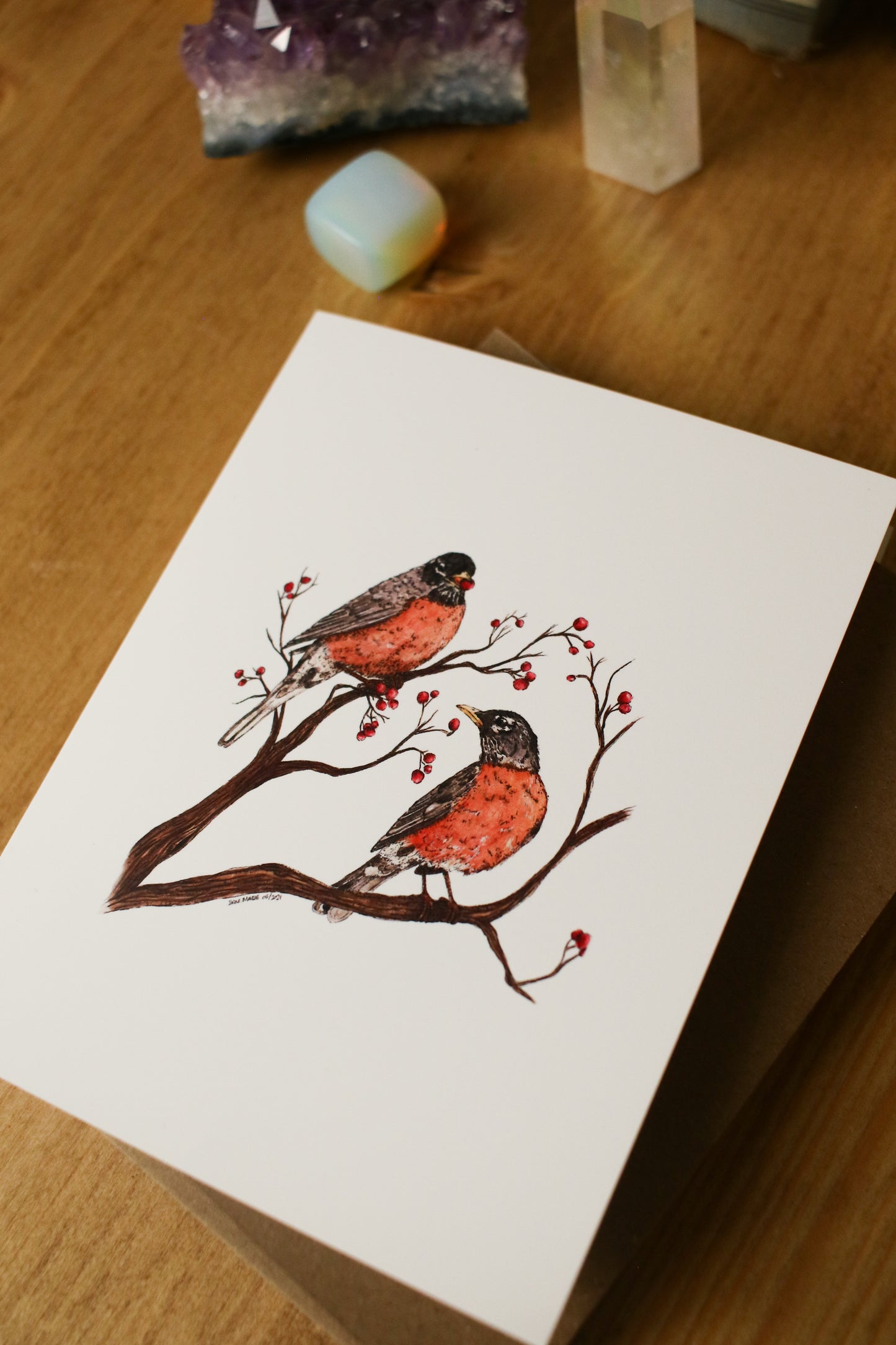 Robins - SMALL Greeting Card