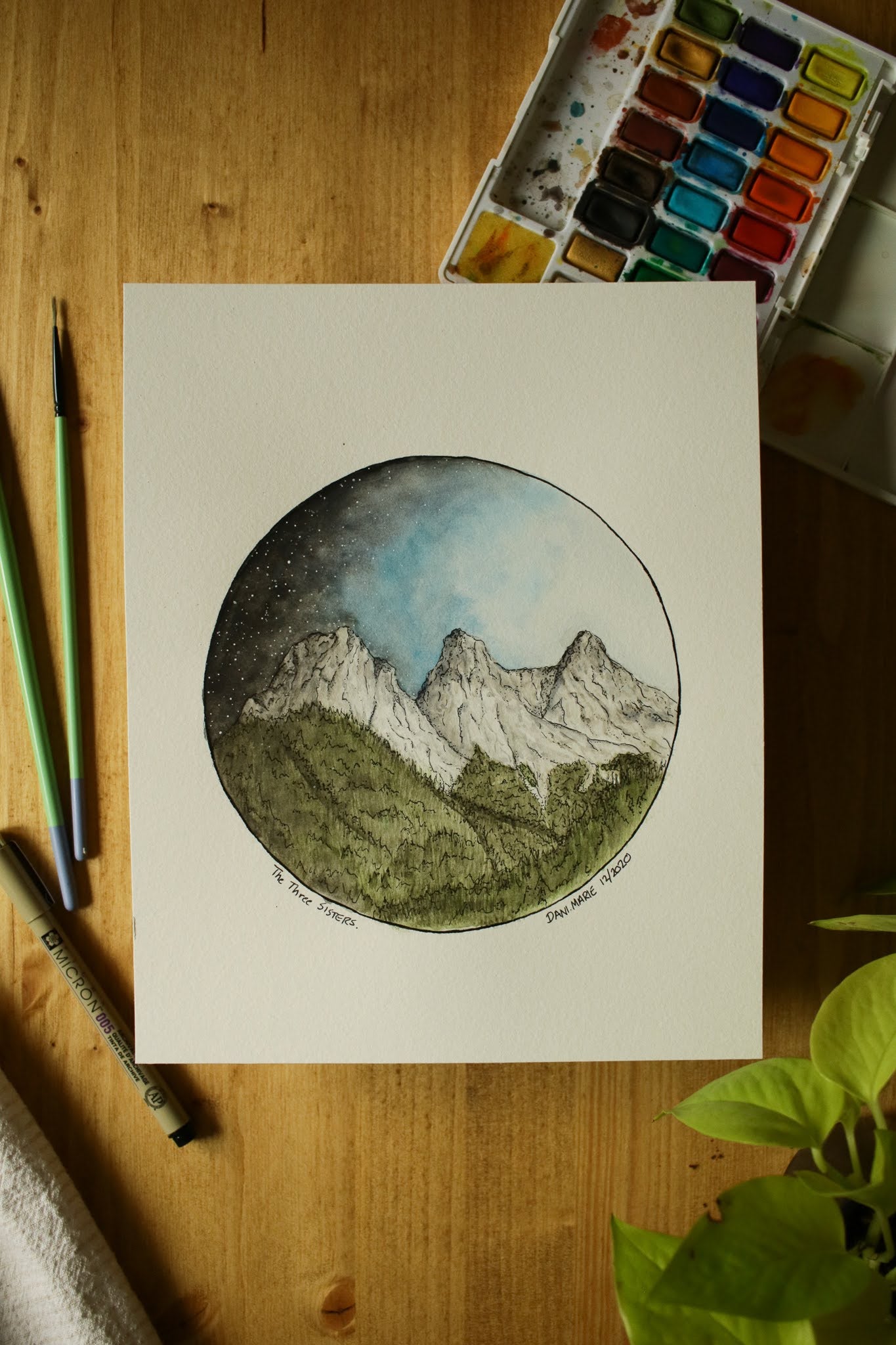 3 Sisters Canmore - Original Watercolour Painting