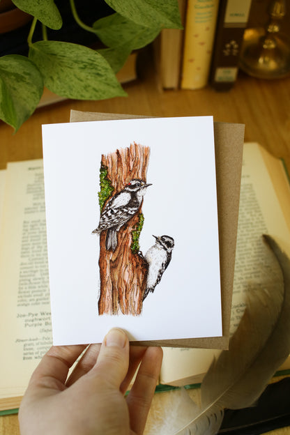 Downy Woodpecker - SMALL Greeting Card