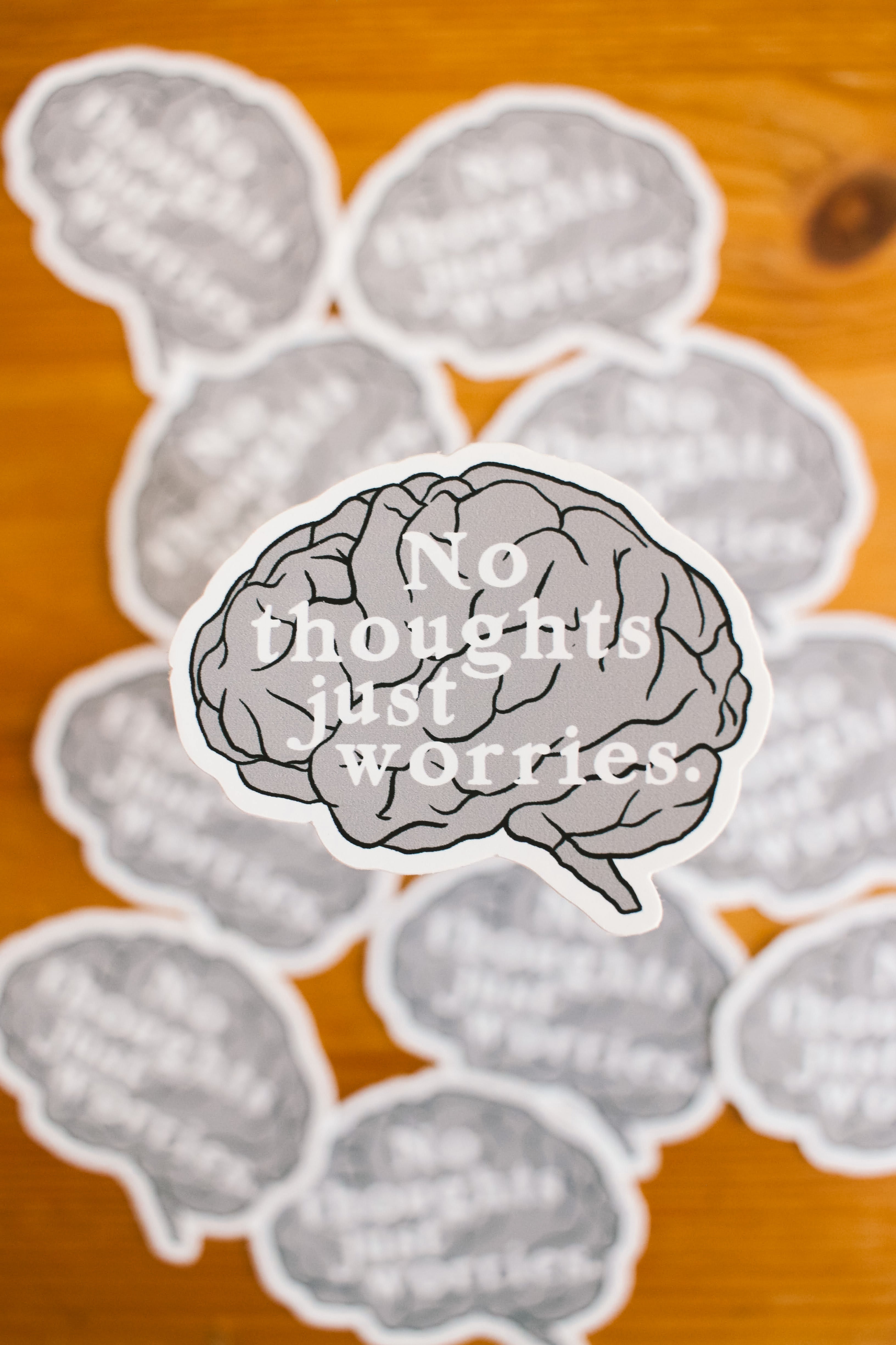 No Thoughts Just Worries - Sticker