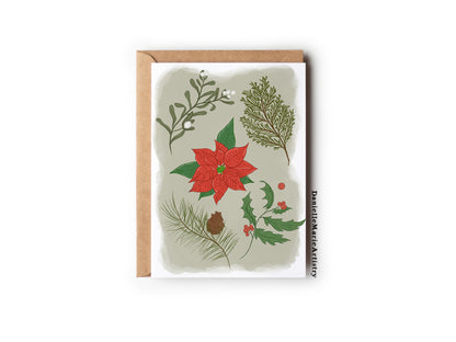 Christmas Greenery 5 Pack - Greeting Cards
