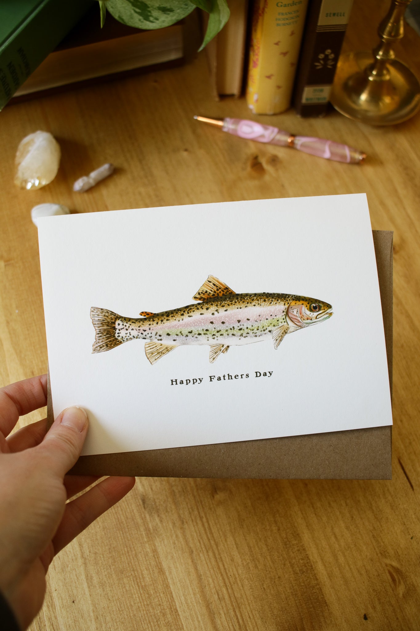 Happy Fathers Day Rainbow Trout - Greeting Card