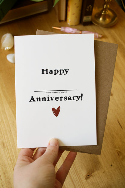 Happy Anniversary (Fill in the Year) - Greeting Card