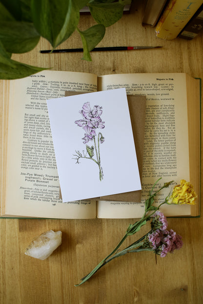 Heirloom Sweet Peas- SMALL Greeting Card