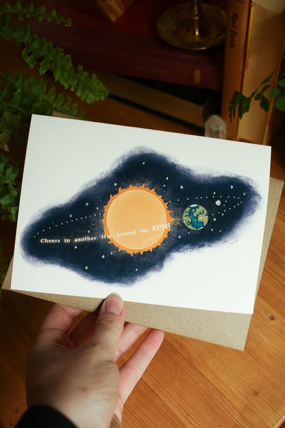 Cheers to Another Trip Around the Sun - Greeting Card