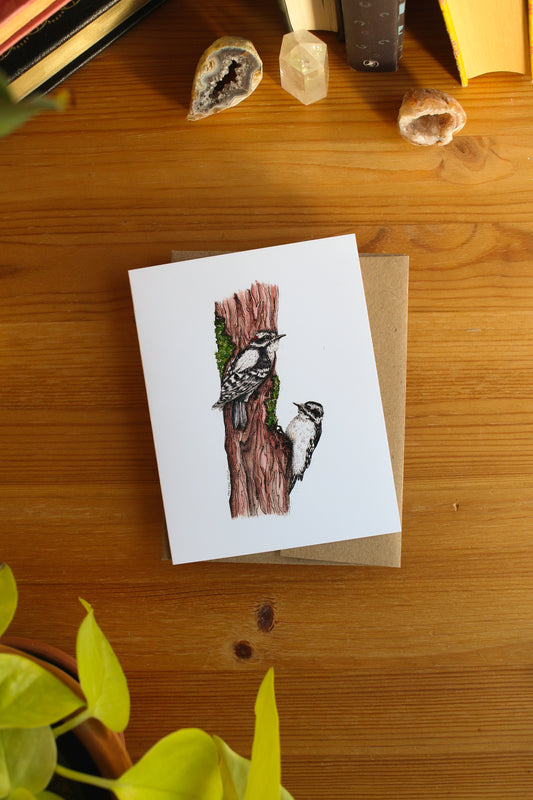 Wooly Woodpeckers - SMALL Greeting Card