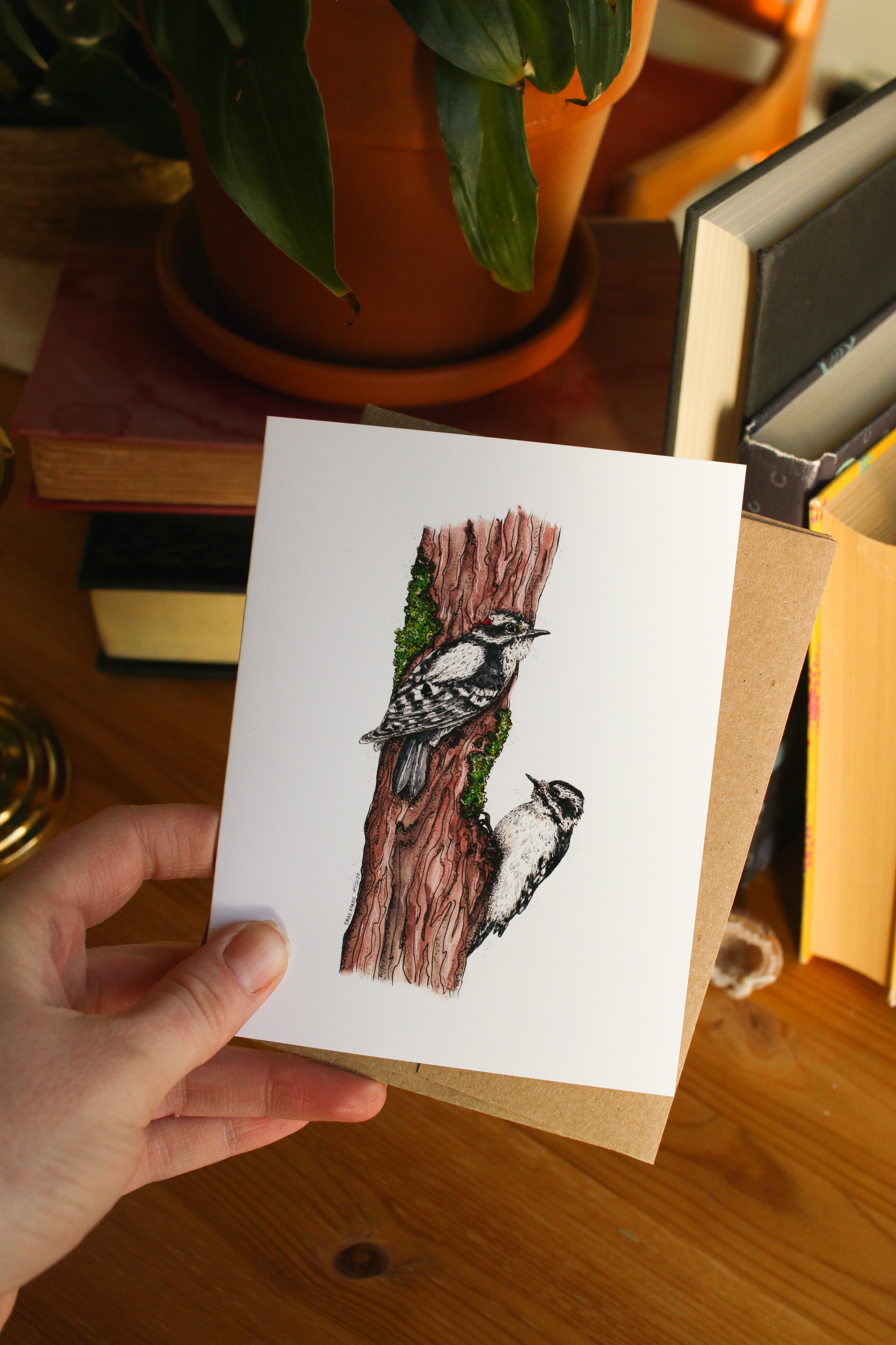 Wooly Woodpeckers - SMALL Greeting Card