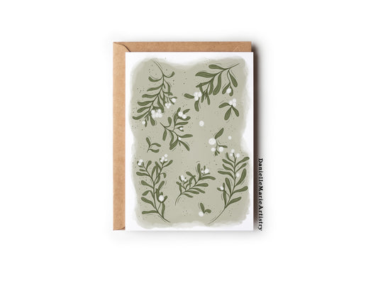 Mistletoe Christmas Card  - Greeting Card