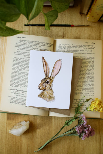 Hare - SMALL Greeting Card
