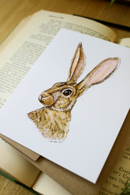 Hare - SMALL Greeting Card