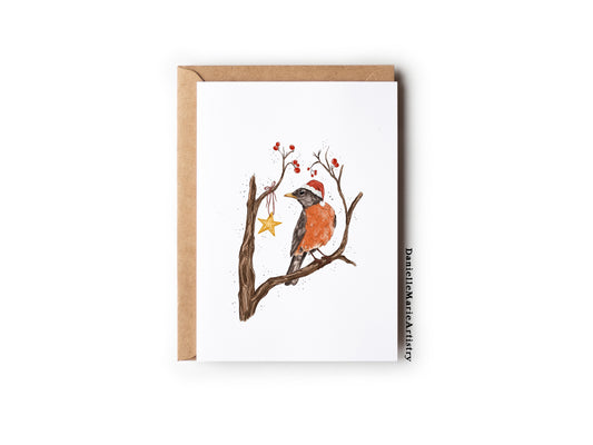 Santa Hat Robyn Christmas Card  - Greeting Card