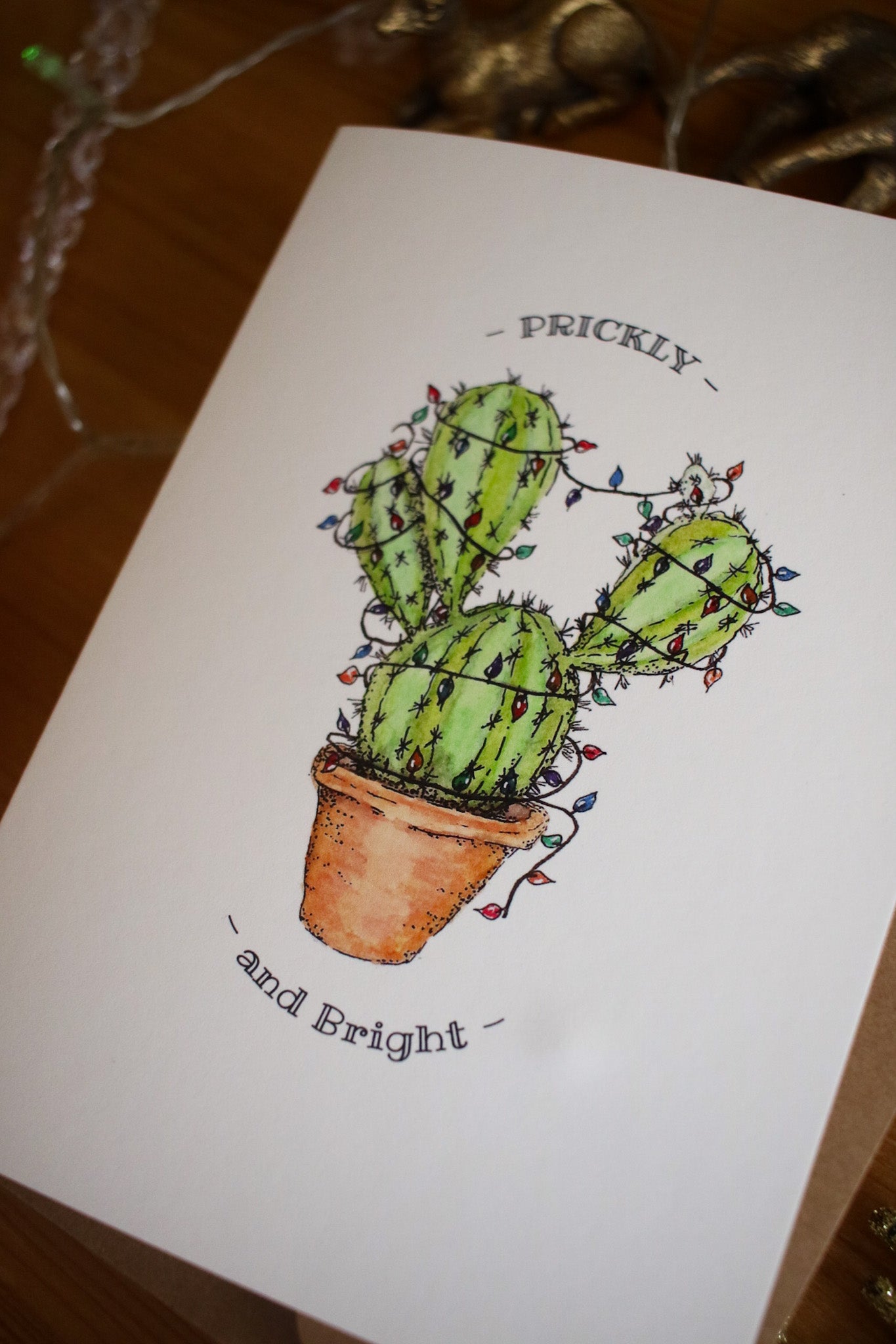 Prickly and Bright Single Cactus 1 - Greeting Card