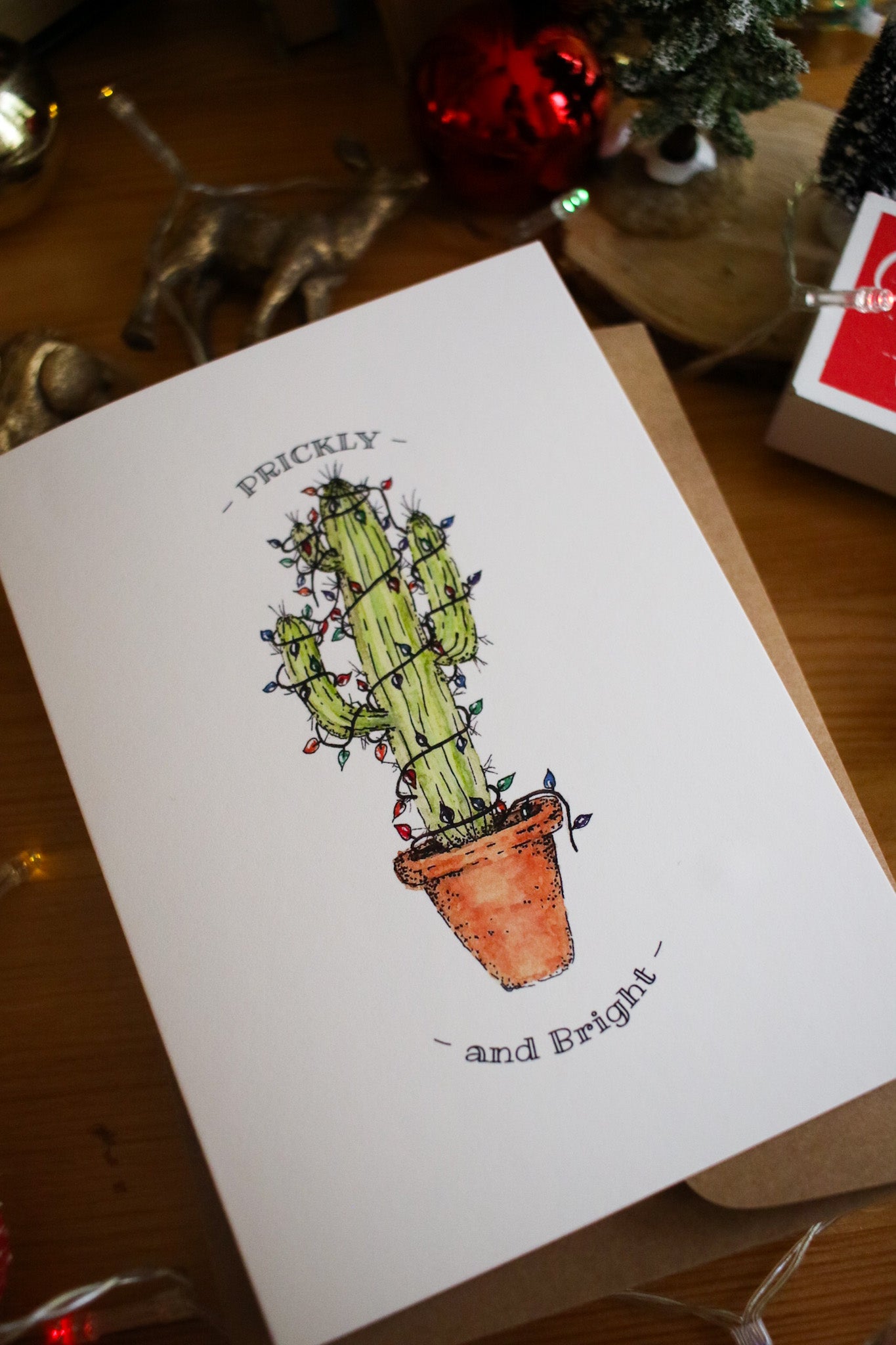 Prickly and Bright Single Cactus 4 - Greeting Card