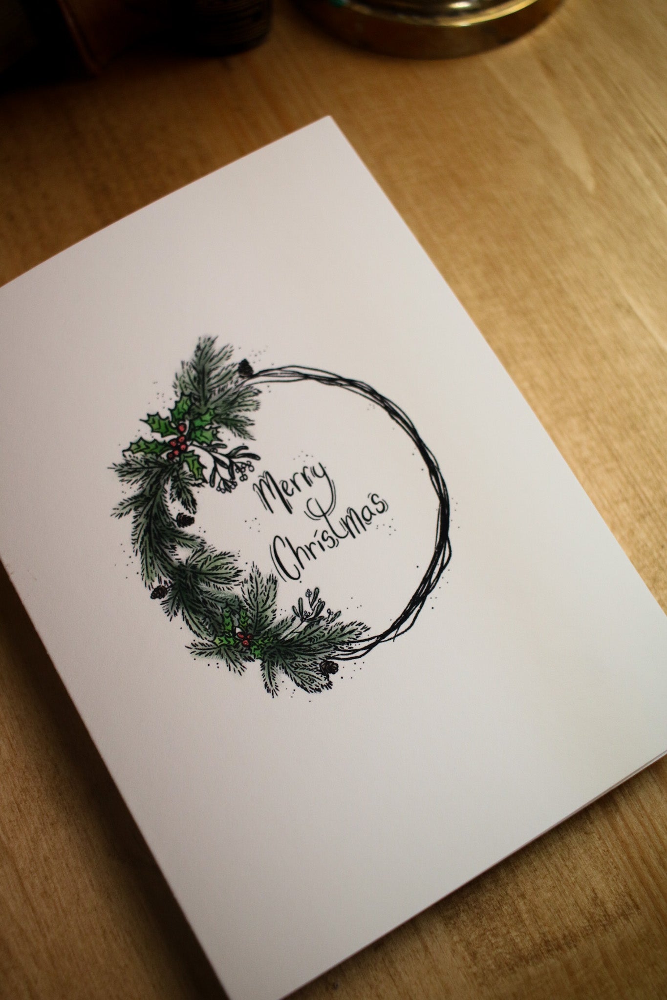 SECONDS - Merry Christmas Wreath (Large Card)