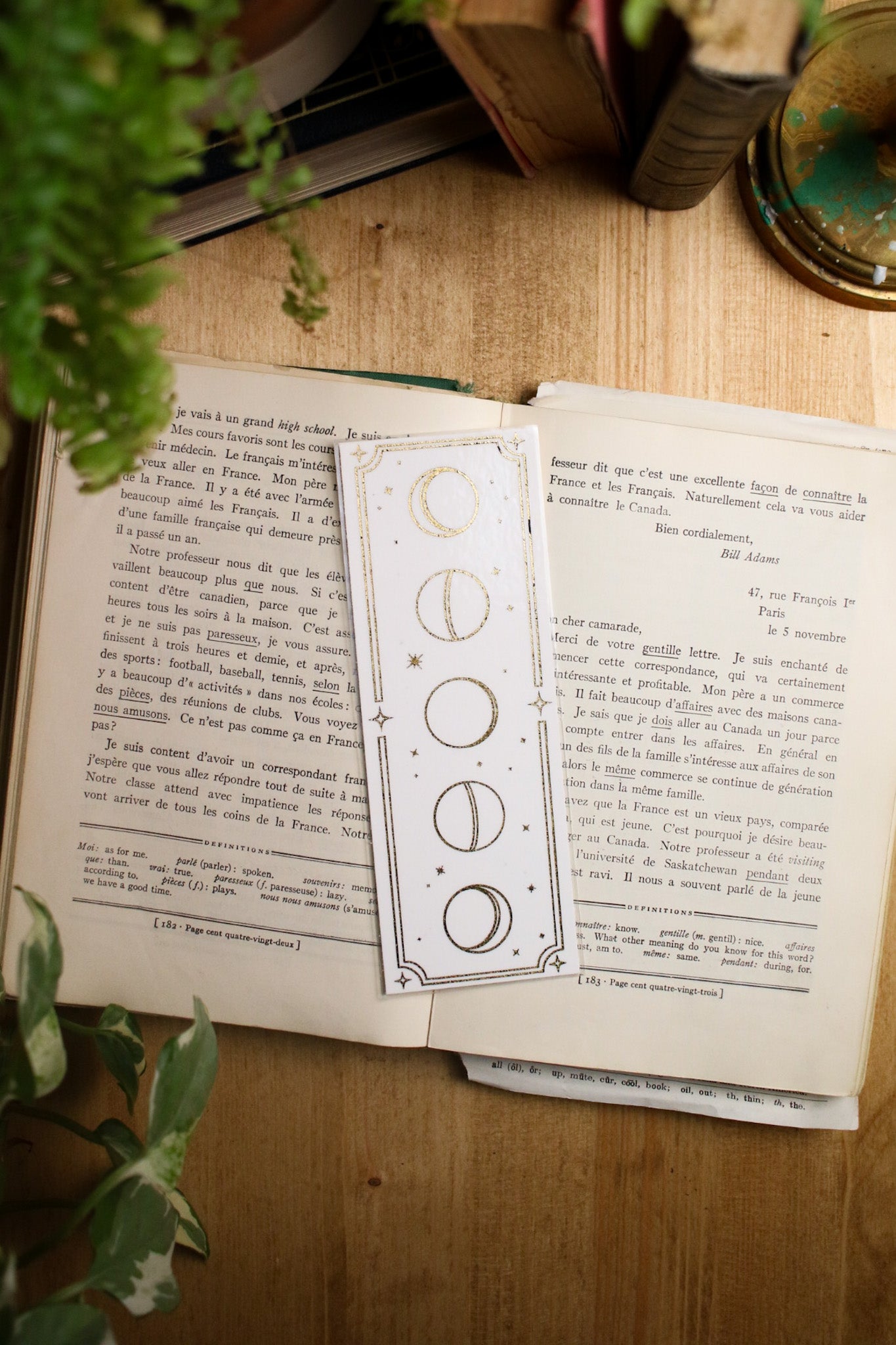 SECONDS - White Moon Phase Bookmark
