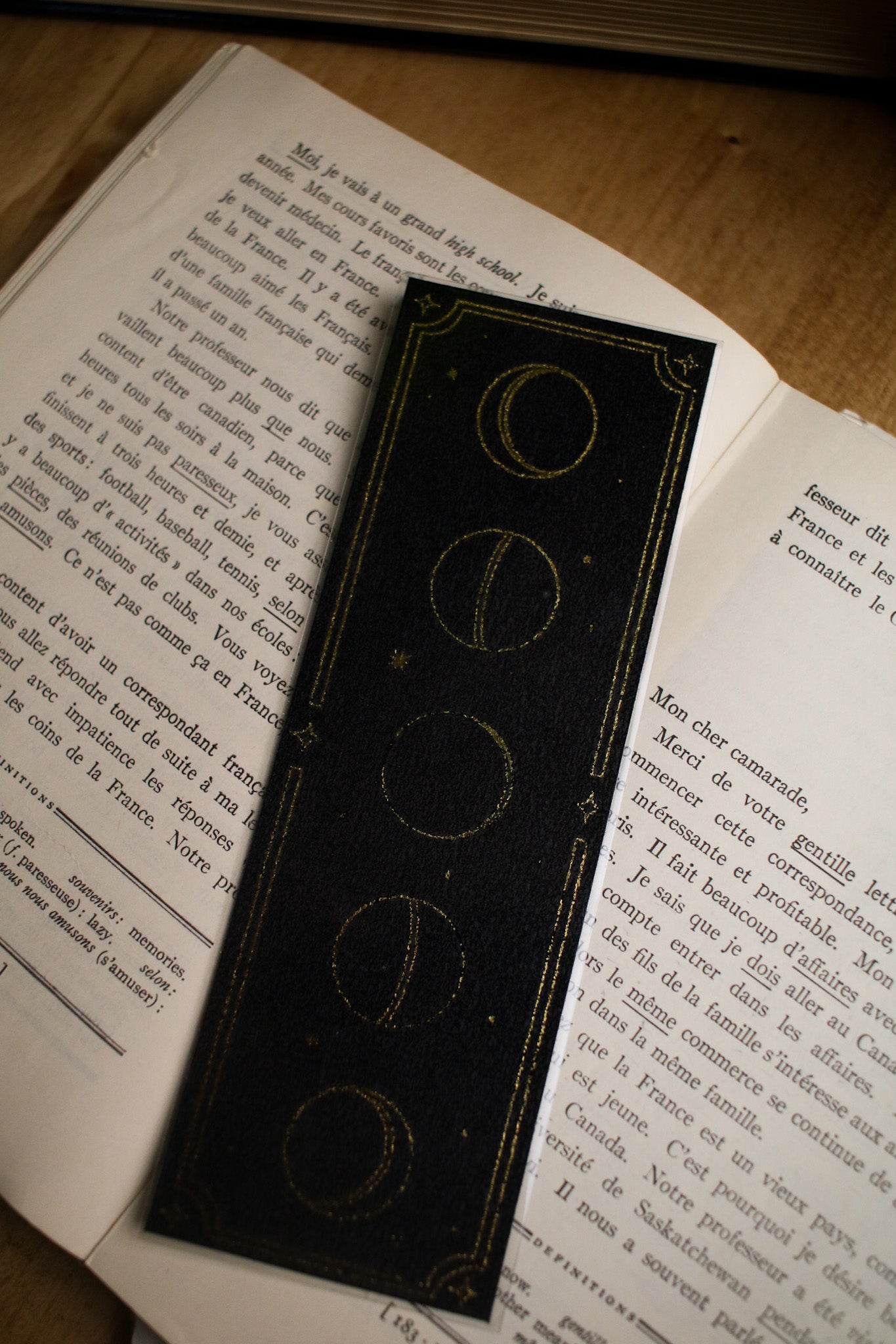 SECONDS - Black Moon Phase Bookmark