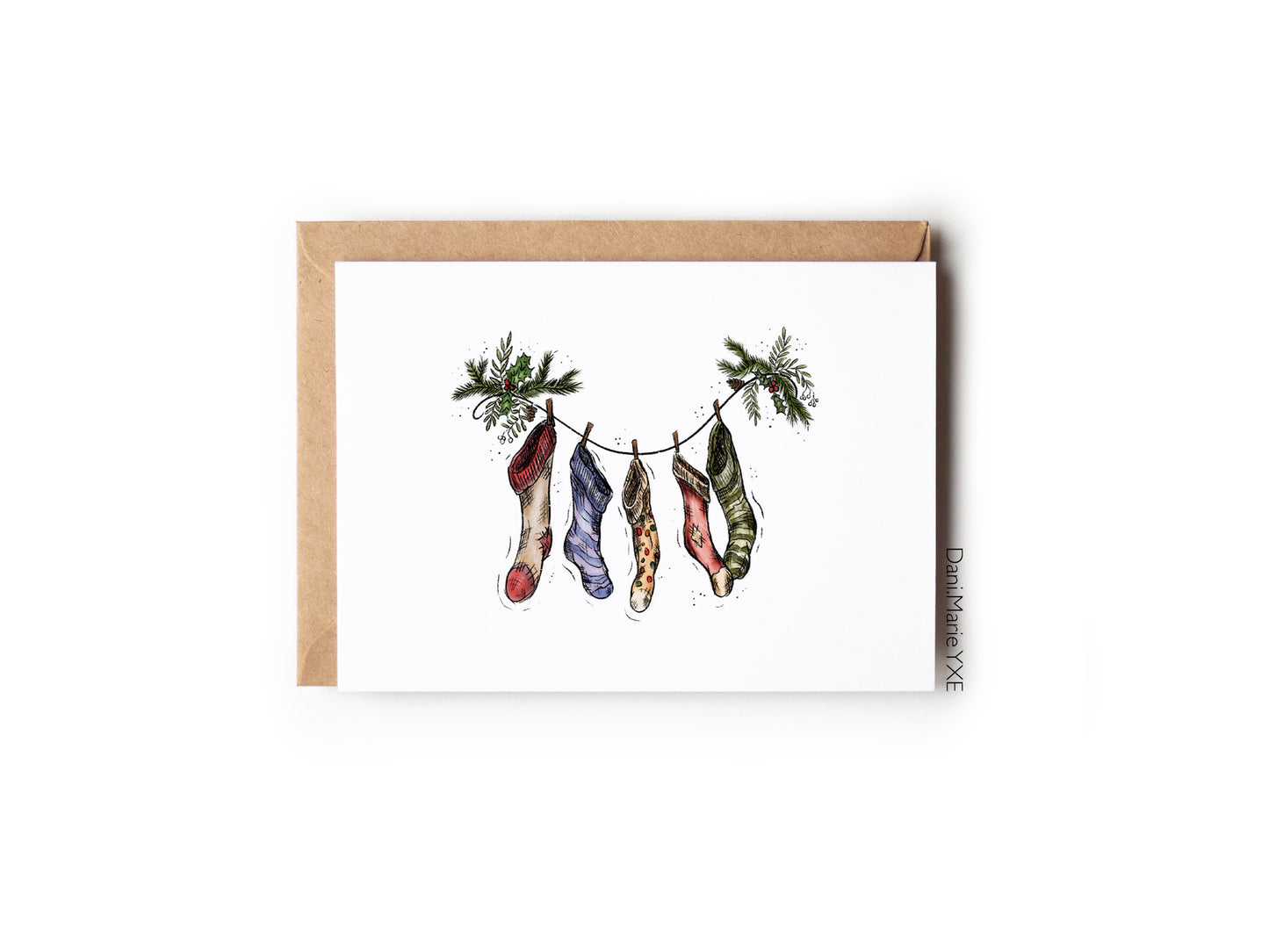 Vintage Stocking Holiday Greeting Card