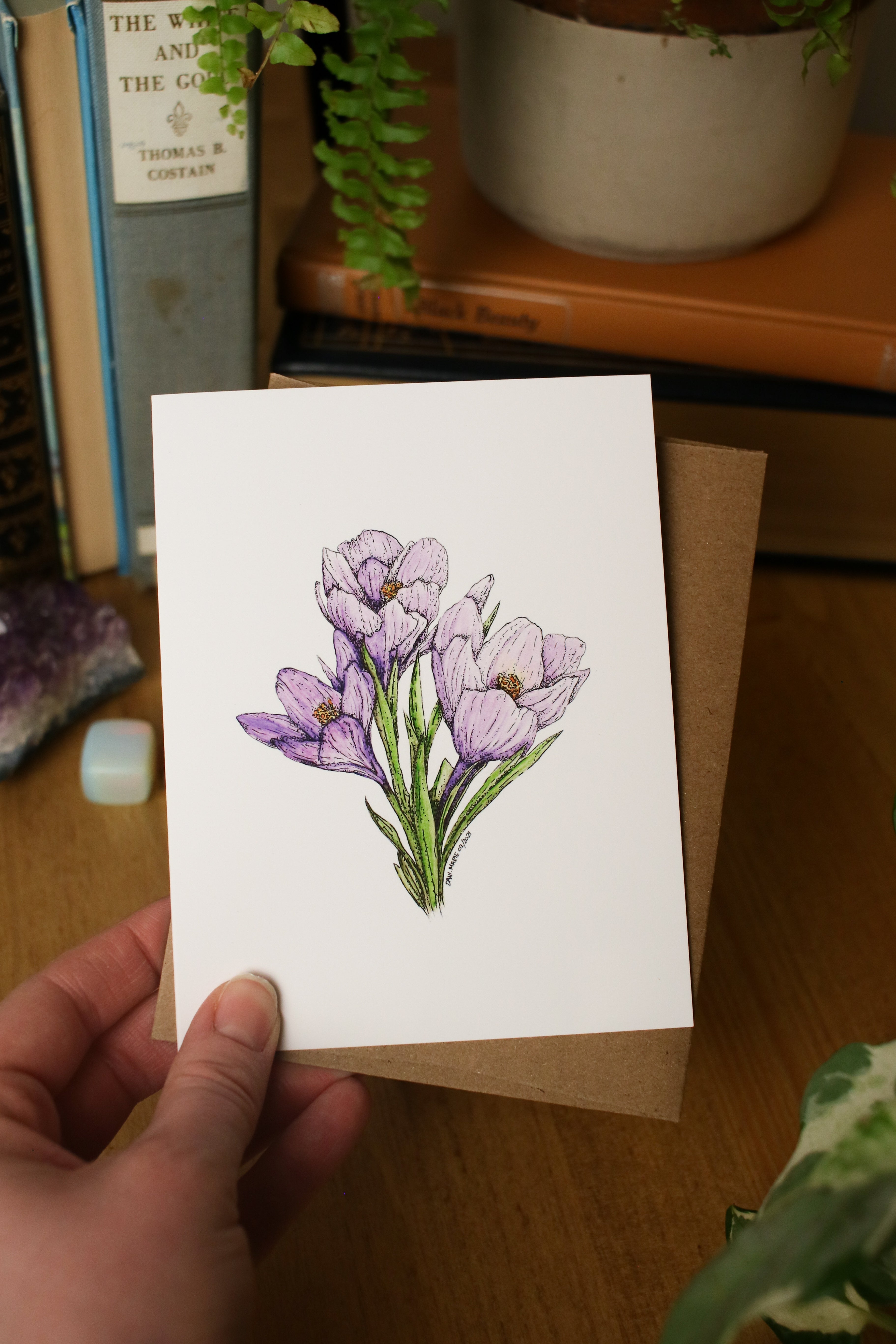 Spring Crocus - SMALL Greeting Card