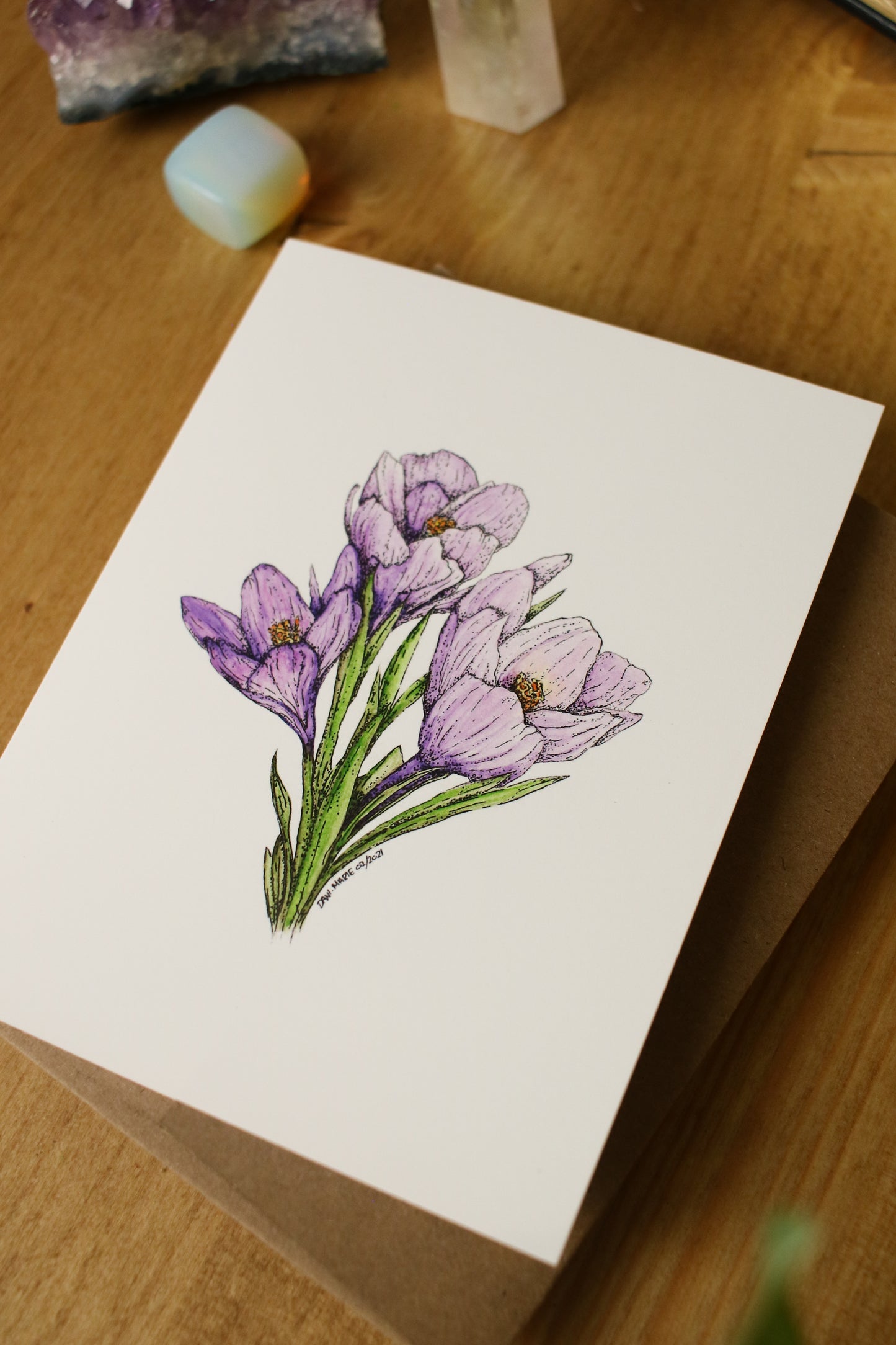 Spring Crocus - SMALL Greeting Card