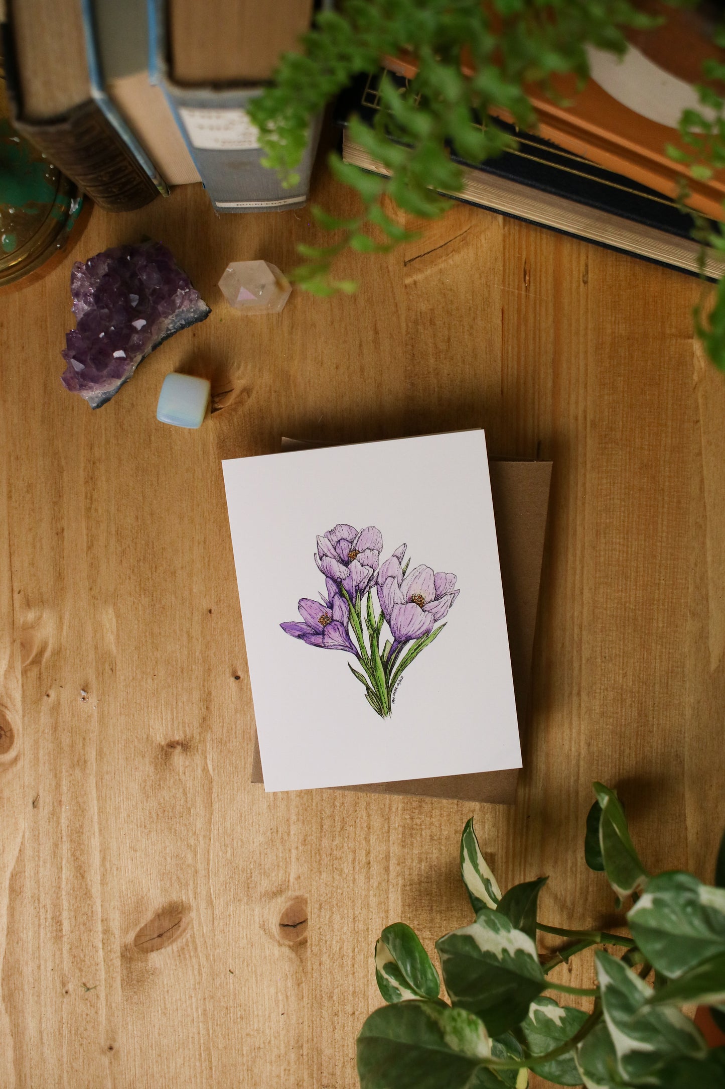 Spring Crocus - SMALL Greeting Card