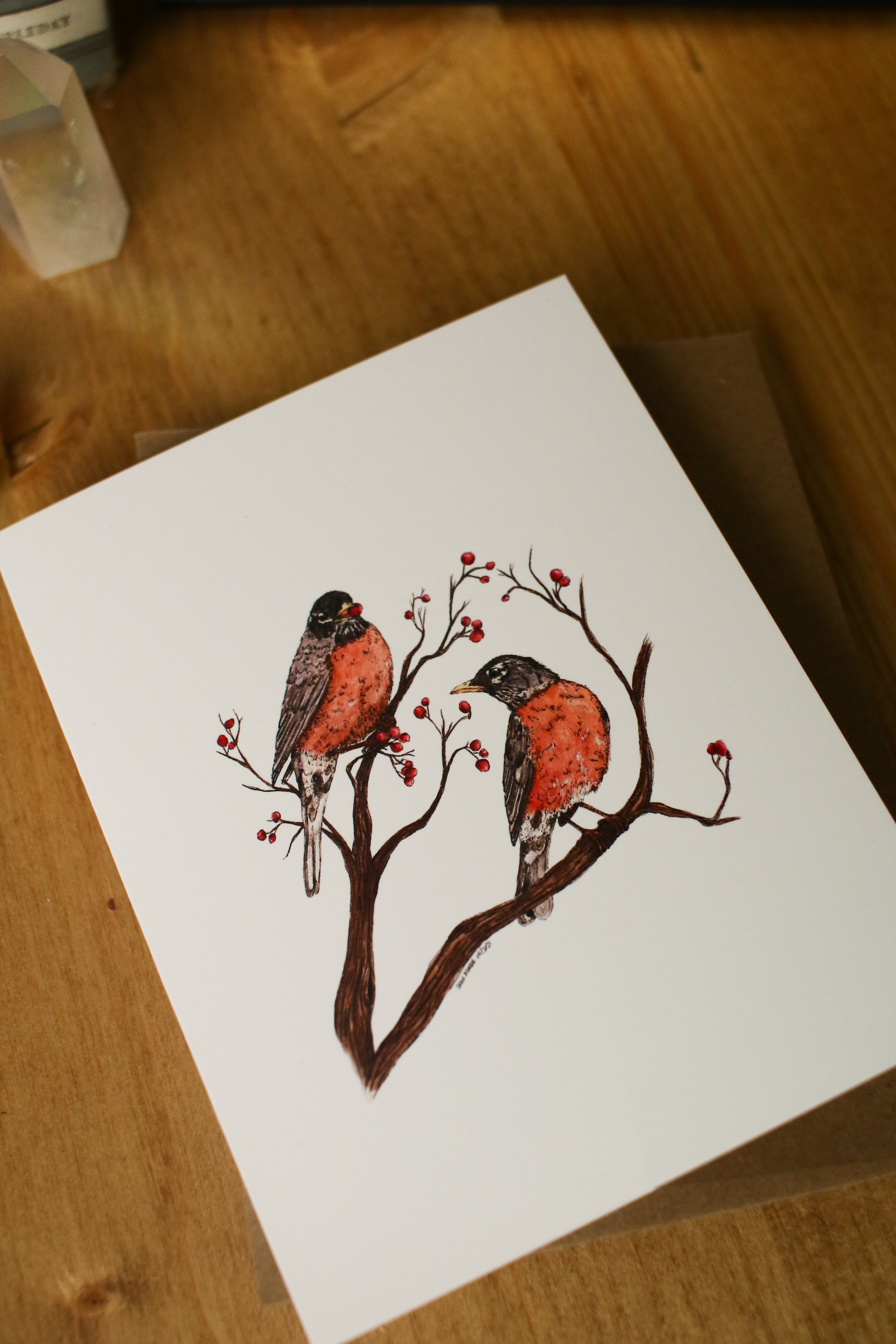 Robins - SMALL Greeting Card